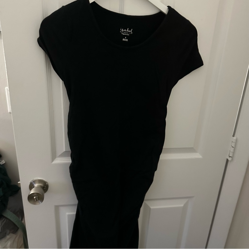 Black Short Sleeve Maternity Dress